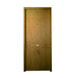Puerta Acorazada Lisa Clásica B4 acabado de madera en castaño rústico