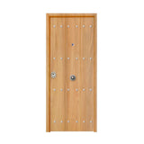 Puerta Acorazada Rústica modelo Alborán Serie Omega acabado roble