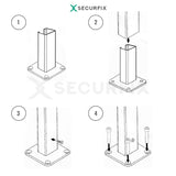Base Acero para Postes Hércules Blanco
