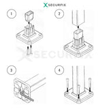 Base Aluminio para Postes Hércules Galvanizada