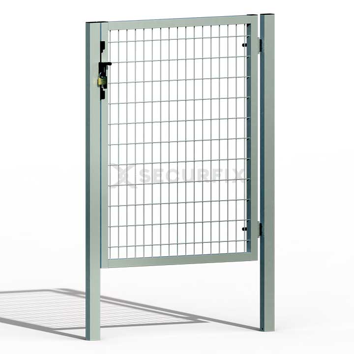 Puerta para valla acabado galvanizado de 1,2m de altura con aldaba para cerradura