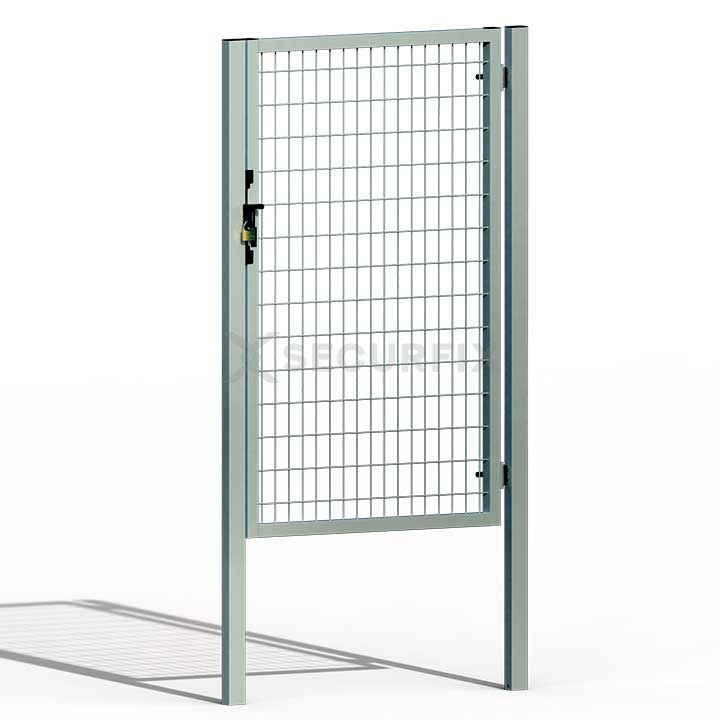 Puerta para valla acabado galvanizado de 1,5m de altura con aldaba para cerradura