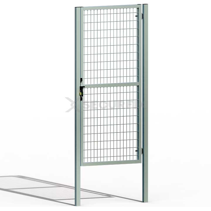 Puerta para valla acabado galvanizado de 2m de altura con aldaba para cerradura