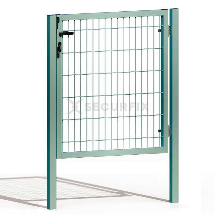 Puerta para valla acabado galvanizado de 1m de altura con cerradura y maneta