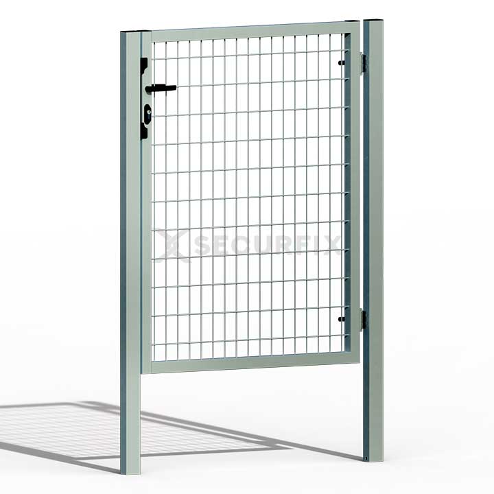 Puerta para valla acabado galvanizado de 1,2m de altura con cerradura y maneta