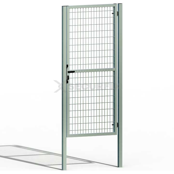 Puerta para valla acabado galvanizado de 2m de altura con cerradura y maneta