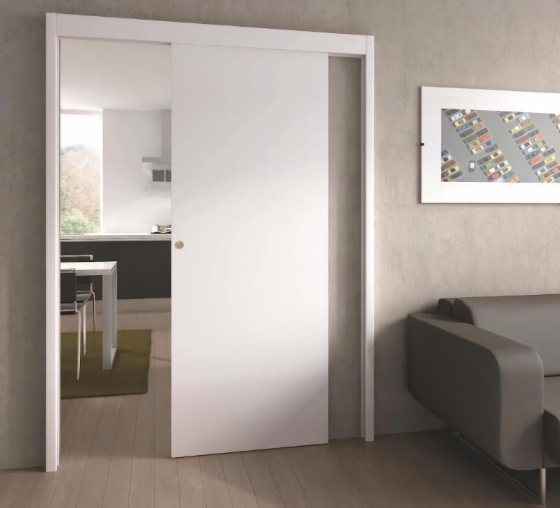 Puerta corredera sin obra con dos montantes