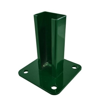 Base de acero color verde musgo para postes hércules