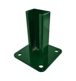 Base de acero color verde musgo para postes hércules