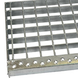 Peldaño tramex con antideslizante y pletina con varilla 30x2
