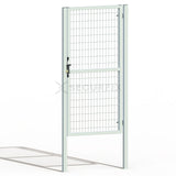 Puerta de mallazo blanca premium con aldaba y candado de 1,8m