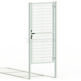 Puerta de mallazo blanca premium con cerradura y maneta de 2m