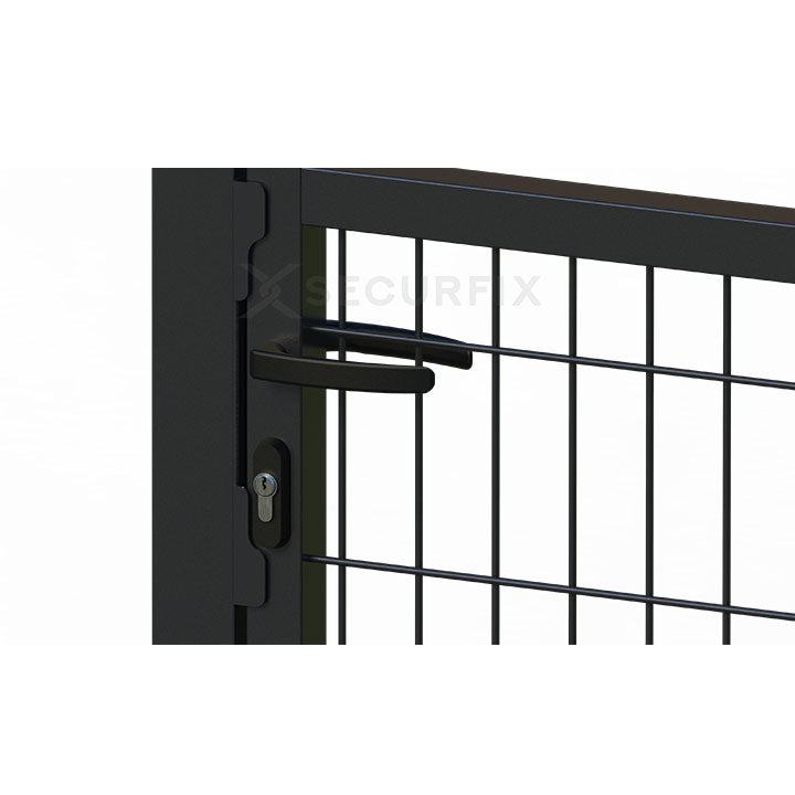 Puerta Metálica de Mallazo Gris Antracita Premium
