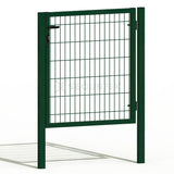 Puerta de mallazo verde premium con maneta y cerradura de 1m