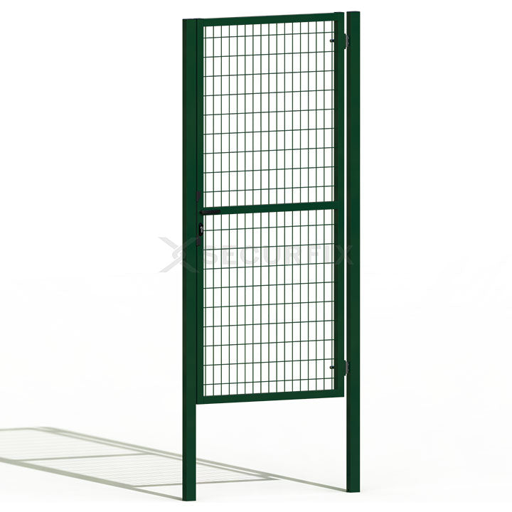 Puerta de mallazo verde premium con maneta y cerradura de 2m